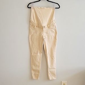 Cream maternity skinny jeans